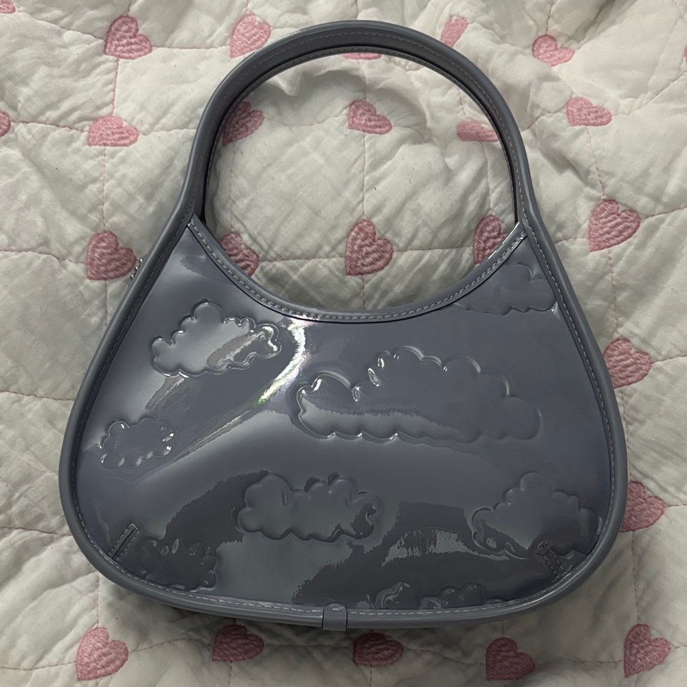 Blue-Grey Cloud Embossed Coach Coachtopia Ergo Shoulder Bag